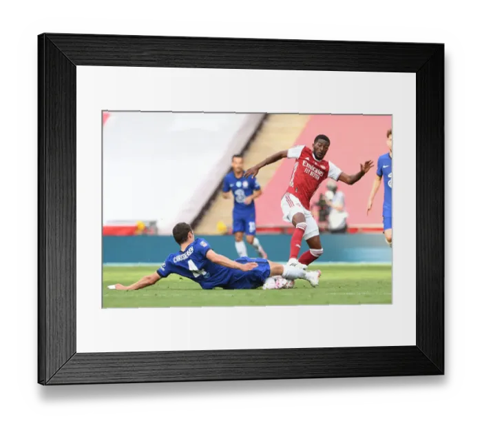 Framed Print : Arsenal vs. Chelsea FA Cup Final: Empty Rivalry at Wembley (2020)
