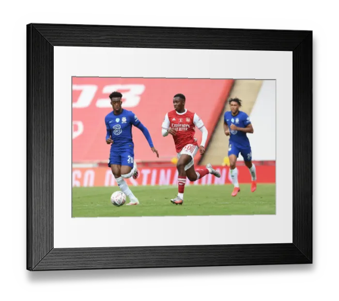 Framed Print : Arsenal's Nketiah at Empty FA Cup Final: Arsenal vs. Chelsea (2020) Framed Print : Arsenal's Nketiah at Empty FA Cup Final: Arsenal vs. Chelsea (2020)