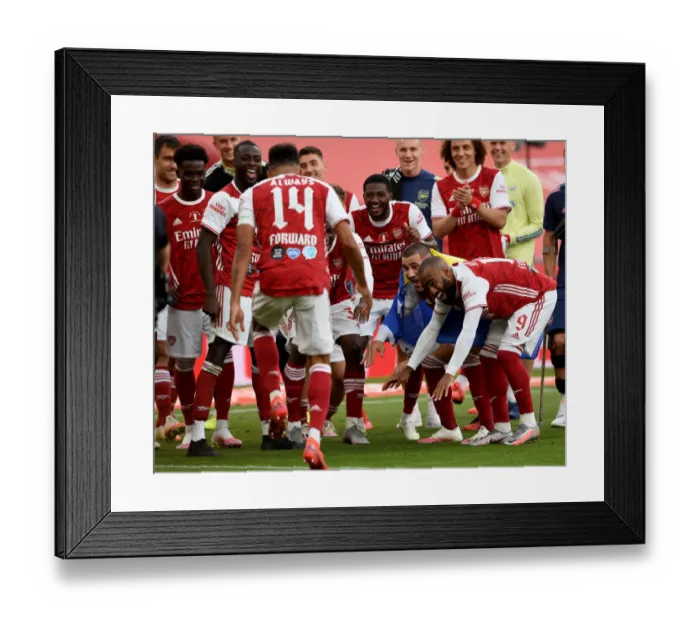 Framed Print : Arsenal FA Cup Victory: Aubameyang, Lacazette, Maitland-Niles Celebrate Over Chelsea (FA Cup Final 2020) Framed Print : Arsenal FA Cup Victory: Aubameyang, Lacazette, Maitland-Niles Celebrate Over Chelsea (FA Cup Final 2020)