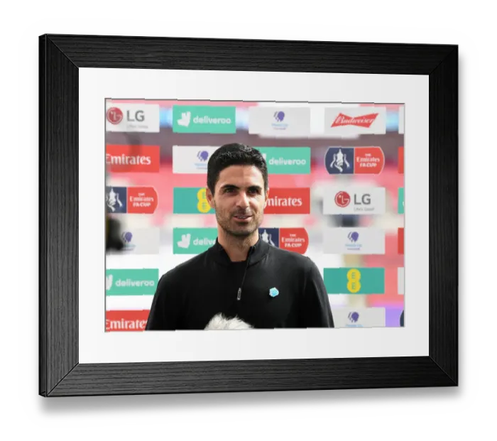 Framed Print : Arsenal's Mikel Arteta at Empty FA Cup Final Against Chelsea, 2020