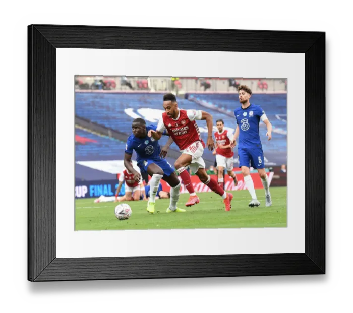 Framed Print : Arsenal's Aubameyang Scores in Empty FA Cup Final: Arsenal vs. Chelsea (2020)