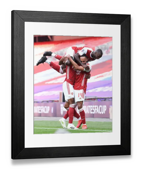 Framed Print : Arsenal's Aubameyang Scores in Empty FA Cup Final Against Chelsea Framed Print : Arsenal's Aubameyang Scores in Empty FA Cup Final Against Chelsea