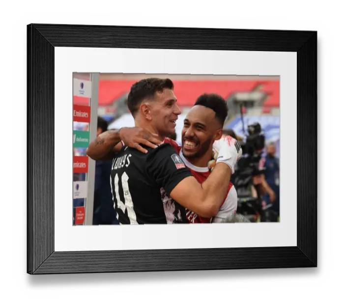 Framed Print : Arsenal's Aubameyang and Martinez Celebrate FA Cup Victory Amid Empty Wembley Stadium (Arsenal v Chelsea FA Cup Final 2020) Framed Print : Arsenal's Aubameyang and Martinez Celebrate FA Cup Victory Amid Empty Wembley Stadium (Arsenal v Chelsea FA Cup Final 2020)