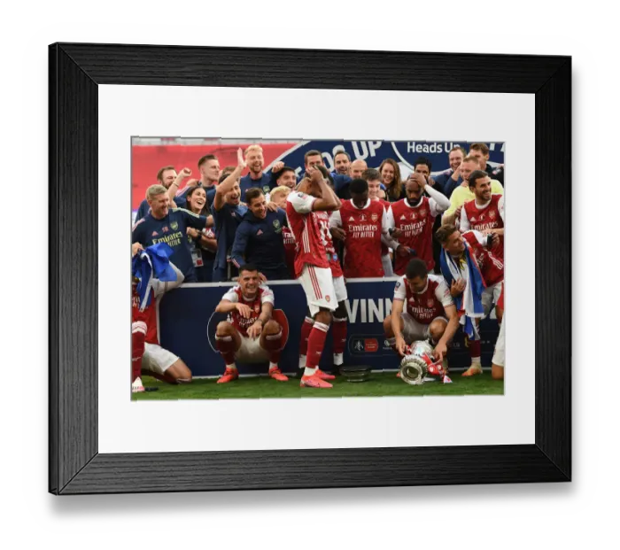 Framed Print : Arsenal's Agony: Aubameyang Drops FA Cup Amid Empty Wembley Framed Print : Arsenal's Agony: Aubameyang Drops FA Cup Amid Empty Wembley