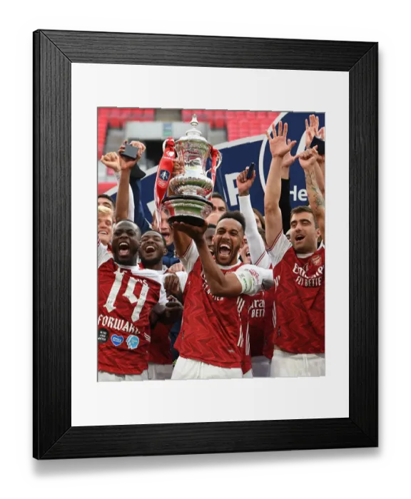 Framed Print : Arsenal's Aubameyang Lifts FA Cup Amid Empty Wembley Amidst Coronavirus Pandemic: Arsenal v Chelsea, FA Cup Final 2020 Framed Print : Arsenal's Aubameyang Lifts FA Cup Amid Empty Wembley Amidst Coronavirus Pandemic: Arsenal v Chelsea, FA Cup Final 2020