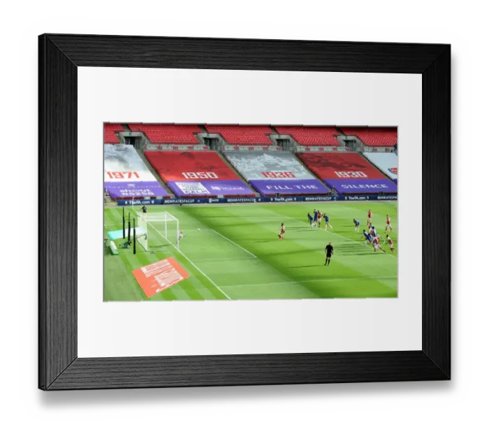 Framed Print : Arsenal's Aubameyang Scores Empty FA Cup Penalty Against Chelsea (2020) Framed Print : Arsenal's Aubameyang Scores Empty FA Cup Penalty Against Chelsea (2020)
