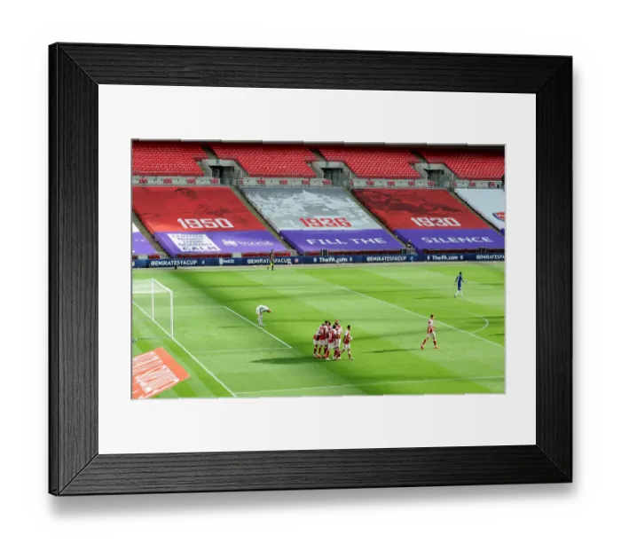 Framed Print : Arsenal's Aubameyang Scores Historic Empty FA Cup Final Goal Against Chelsea
