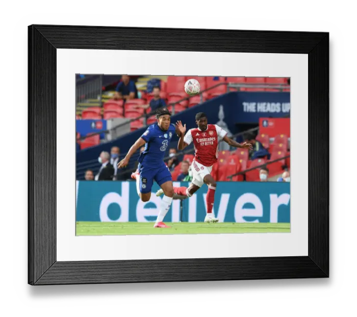 Framed Print : Arsenal vs. Chelsea FA Cup Final: Empty Rivalry at Wembley Amidst the Pandemic