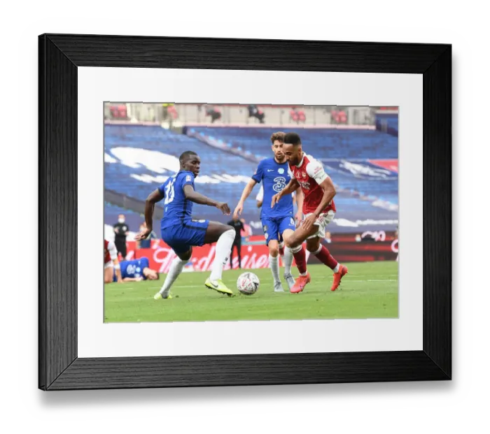 Framed Print : Arsenal's Aubameyang Scores in Empty FA Cup Final: Arsenal 2-Chelsea (2020)