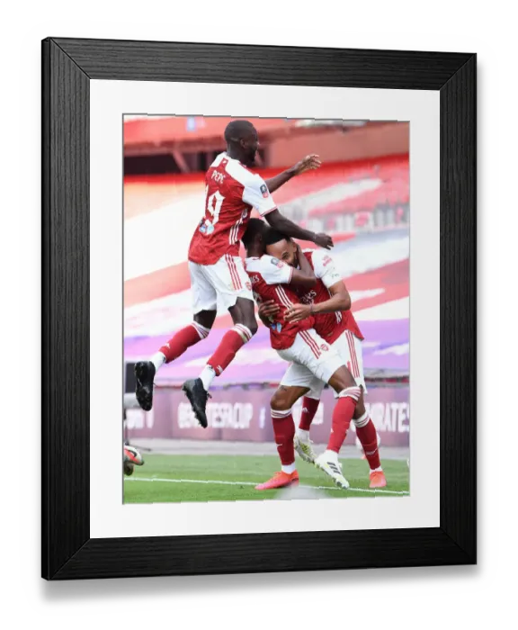 Framed Print : Arsenal's Aubameyang Scores in Empty FA Cup Final Against Chelsea