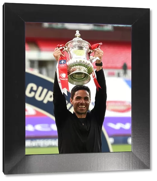 Arsenal's Mikel Arteta Lifts FA Cup After Empty Arsenal v Chelsea Final