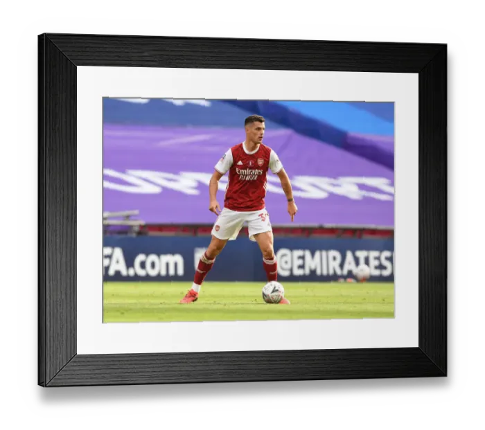 Framed Print : Arsenal's Granit Xhaka at Empty FA Cup Final vs Chelsea (2020) Framed Print : Arsenal's Granit Xhaka at Empty FA Cup Final vs Chelsea (2020)