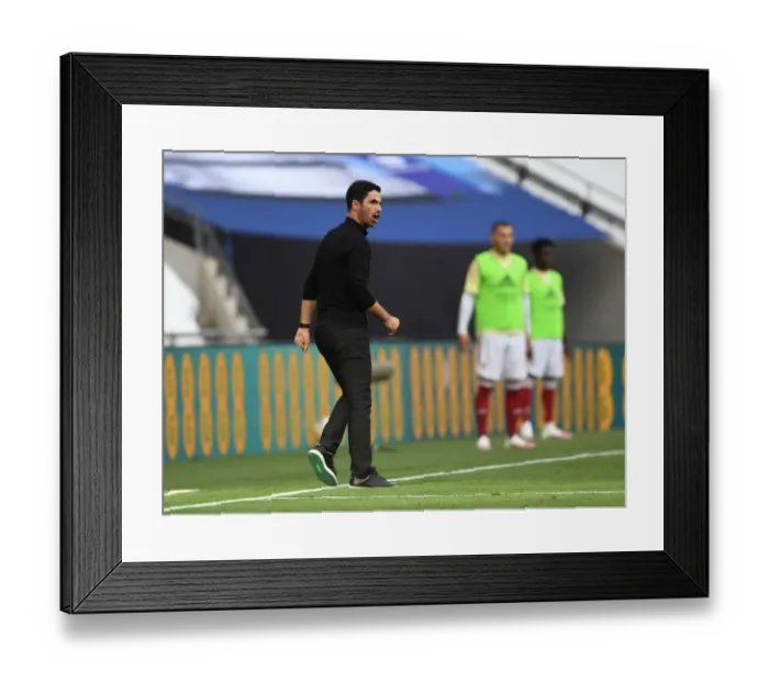 Framed Print : Arsenal's Empty Wembley: Mikel Arteta Leads FA Cup Final Against Chelsea Amid Coronavirus Pandemic Framed Print : Arsenal's Empty Wembley: Mikel Arteta Leads FA Cup Final Against Chelsea Amid Coronavirus Pandemic