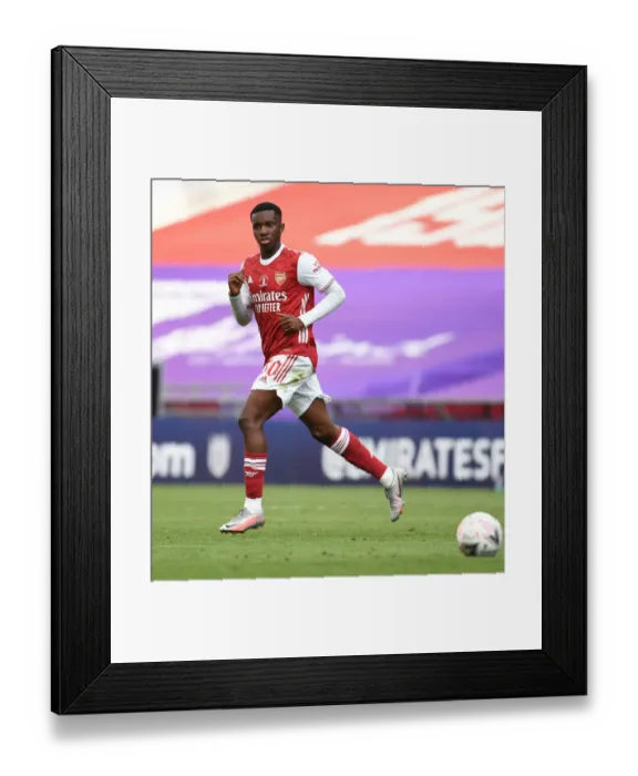 Framed Print : Arsenal's Nketiah at Empty FA Cup Final Against Chelsea, 2020
