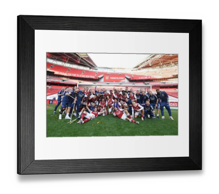 Framed Print : Arsenal Wins FA Cup Against Chelsea in Empty Wembley Stadium