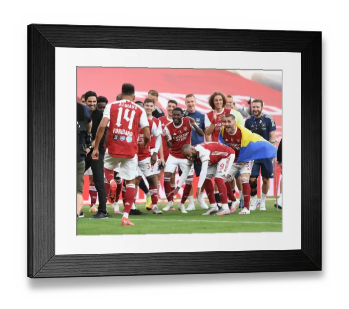 Framed Print : Arsenal Reclaim FA Cup Title: Empty Wembley Stadium Showdown - Arsenal vs. Chelsea (2020)