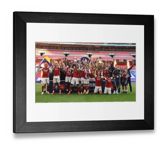 Framed Print : Arsenal Reclaim FA Cup Title in Empty Wembley Stadium: Arsenal vs. Chelsea (2020 FA Cup Final)