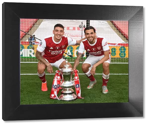 Arsenal and Chelsea's Empty FA Cup Final Triumph: Bellerin and Ceballos Celebrate at Deserted Wembley Stadium (FA Cup 2020)