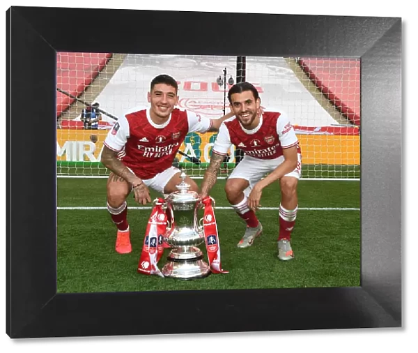 Arsenal and Chelsea's Empty FA Cup Final Triumph: Hector Bellerin and Dani Ceballos Celebrate at Wembley Stadium