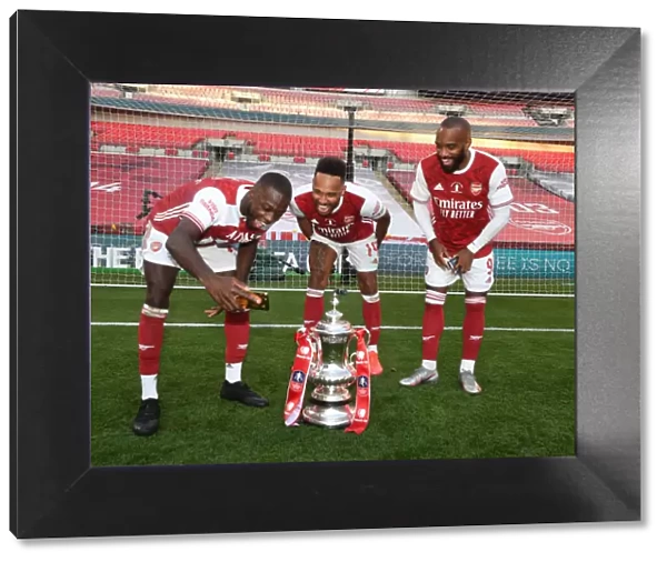 Arsenal's Aubameyang, Lacazette, and Pepe Celebrate Empty FA Cup Victory: Arsenal v Chelsea, 2020