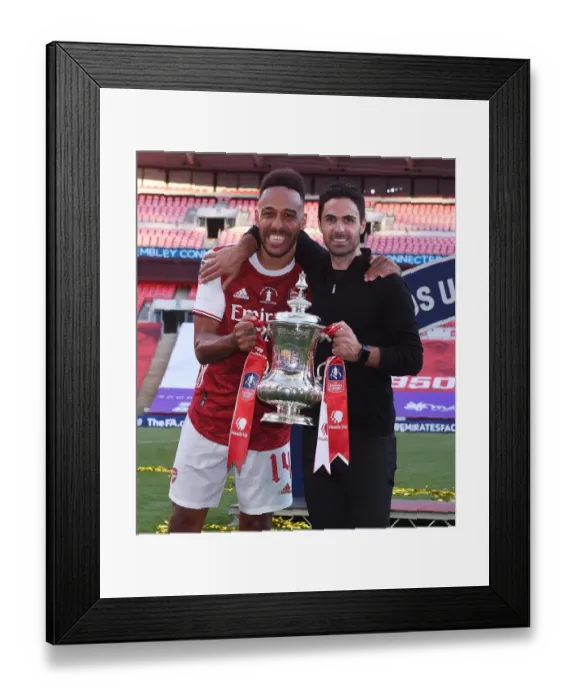 Framed Print : Arsenal's FA Cup Victory: Arteta and Aubameyang Celebrate Empty-Handed at Wembley Framed Print : Arsenal's FA Cup Victory: Arteta and Aubameyang Celebrate Empty-Handed at Wembley