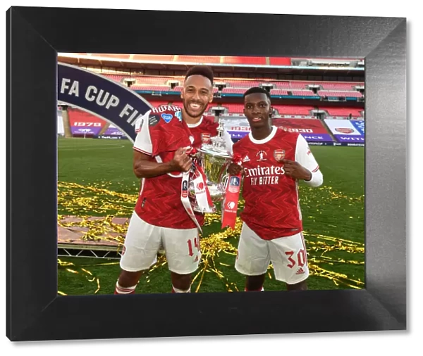 Arsenal's Aubameyang and Nketiah Celebrate FA Cup Victory Over Chelsea in Empty Wembley