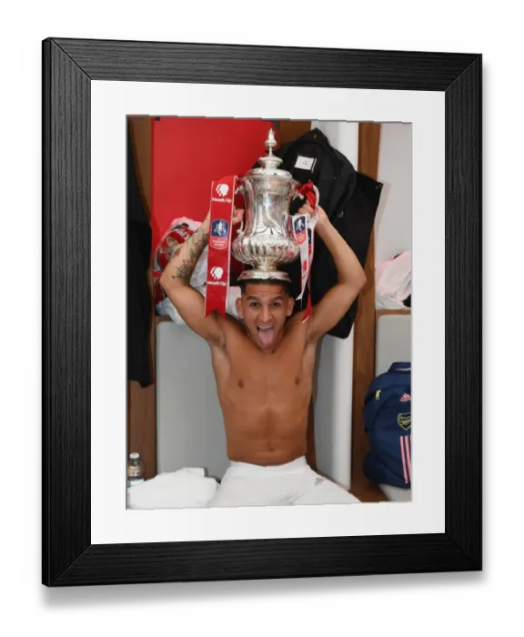Framed Print : Arsenal Celebrate FA Cup Victory over Chelsea in Empty Wembley Stadium