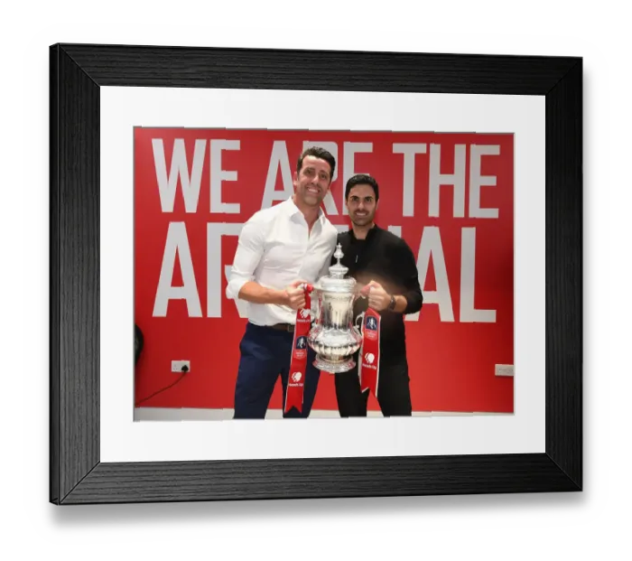 Framed Print : Arsenal and Chelsea FA Cup Final: Edu and Arteta Celebrate Title Win in Empty Wembley Stadium Framed Print : Arsenal and Chelsea FA Cup Final: Edu and Arteta Celebrate Title Win in Empty Wembley Stadium