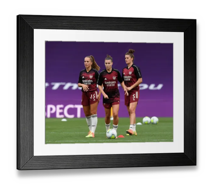 Framed Print : Arsenal Women vs Paris Saint-Germain: Pre-Match Warm-Up, UEFA Women's Champions League Quarterfinal Framed Print : Arsenal Women vs Paris Saint-Germain: Pre-Match Warm-Up, UEFA Women's Champions League Quarterfinal