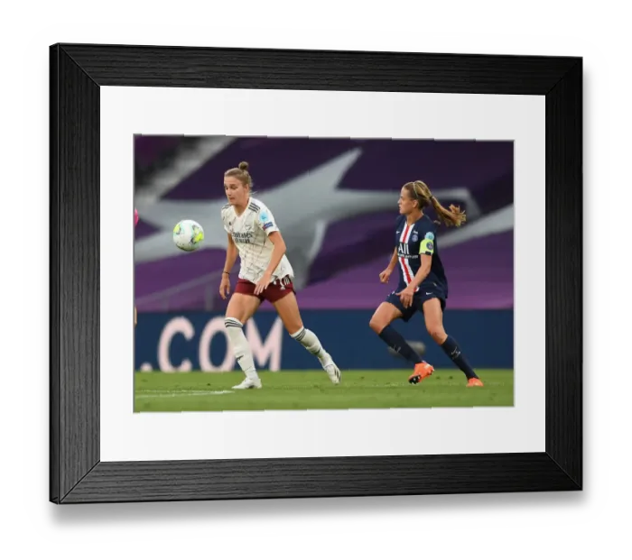 Framed Print : Miedema vs. Paredes: A Champions League Showdown - Arsenal's Star Clashes with PSG's in Quarterfinals Framed Print : Miedema vs. Paredes: A Champions League Showdown - Arsenal's Star Clashes with PSG's in Quarterfinals