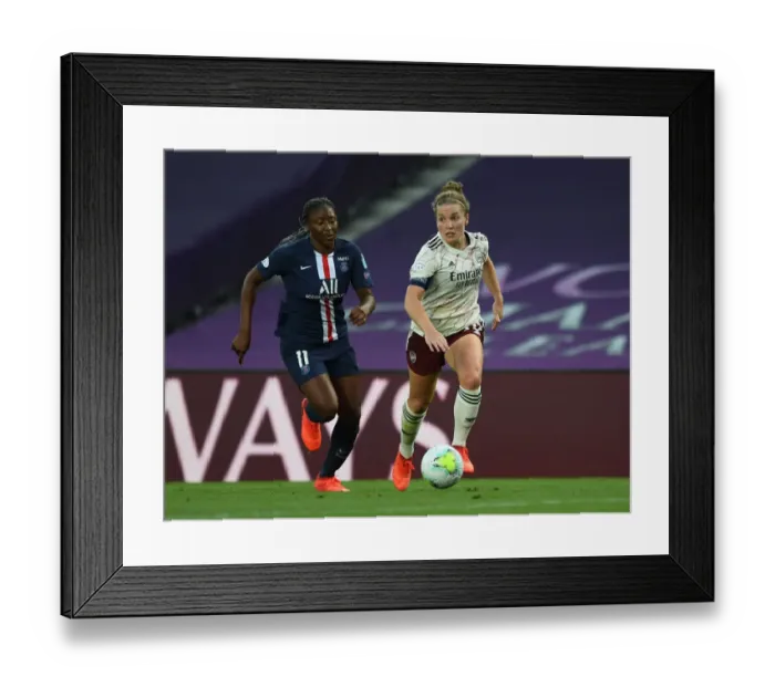 Framed Print : Champions Clash: Arsenal vs. Paris Saint-Germain in the Women's UEFA Champions League