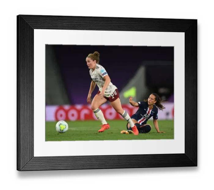 Framed Print : Champion Showdown: Arsenal vs. Paris Saint-Germain in the UEFA Women's Champions League
