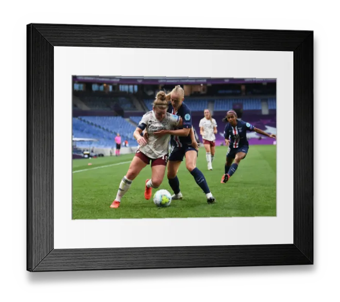 Framed Print : Arsenal's Kim Little Stands Strong Against PSG in UEFA Women's Champions League Quarterfinal Framed Print : Arsenal's Kim Little Stands Strong Against PSG in UEFA Women's Champions League Quarterfinal
