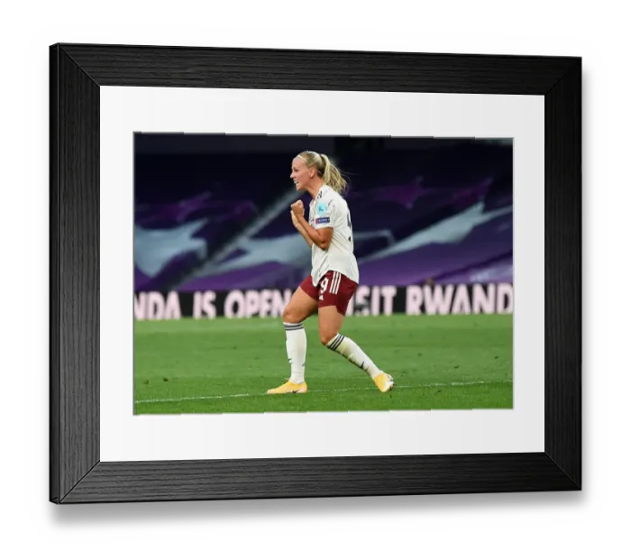 Framed Print : Arsenal Women's Historic Champions League Victory: Beth Mead Scores Game-Winning Goal Against Paris Saint-Germain