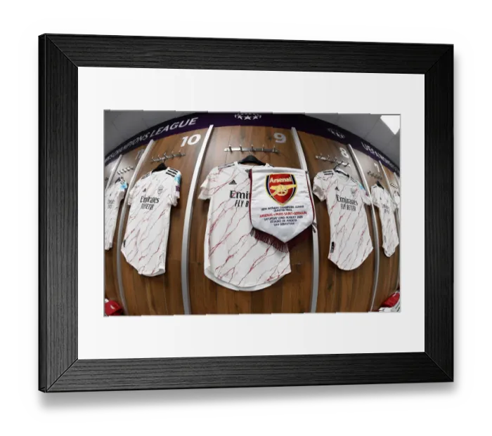 Framed Print : Arsenal Women vs Paris Saint-Germain: Quarterfinal Showdown - Match Shirts in Arsenal's Changing Room Framed Print : Arsenal Women vs Paris Saint-Germain: Quarterfinal Showdown - Match Shirts in Arsenal's Changing Room