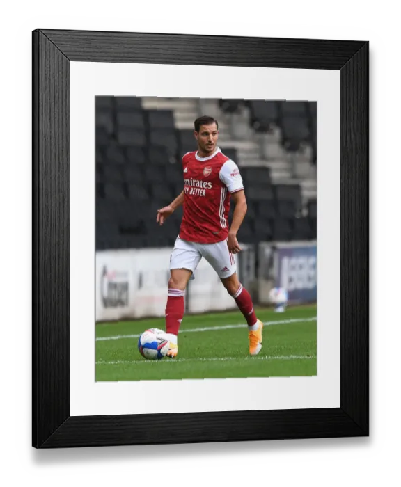 Framed Print : Arsenal's Cedric Soares in Action against MK Dons (2020-21 Pre-Season Friendly)