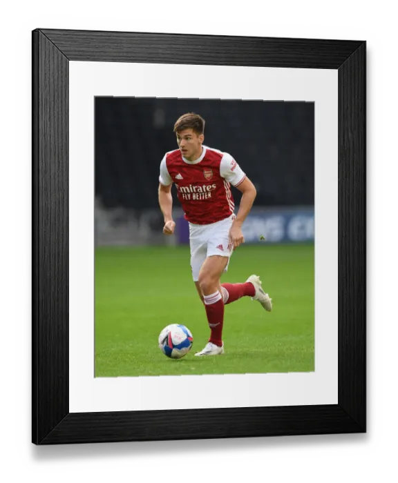 Framed Print : Arsenal's Kieran Tierney Shines in Pre-Season: MK Dons Clash