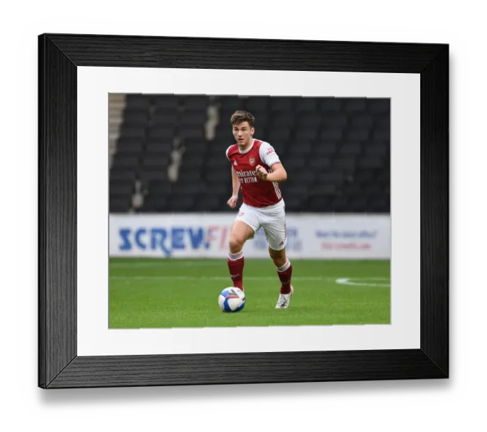 Framed Print : Arsenal's Kieran Tierney in Pre-Season Action vs MK Dons