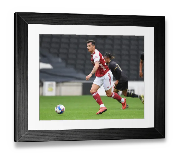 Framed Print : Granit Xhaka's Pre-Season Glory: Arsenal's Victory over MK Dons, 2020 Framed Print : Granit Xhaka's Pre-Season Glory: Arsenal's Victory over MK Dons, 2020
