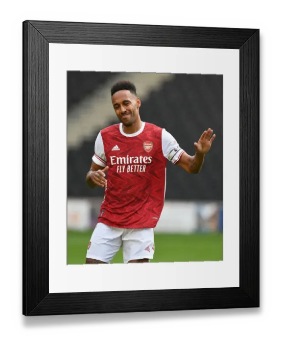 Framed Print : Arsenal's Pierre-Emerick Aubameyang in Pre-Season Action Against MK Dons