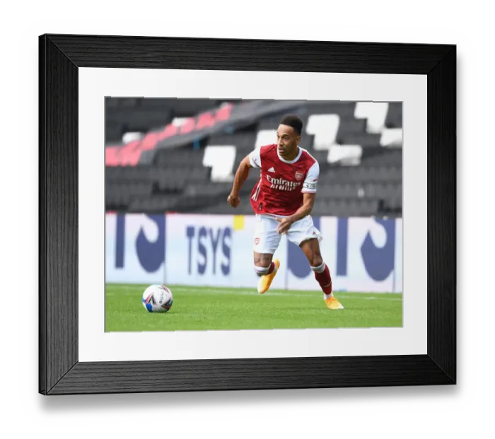 Framed Print : Arsenal's Aubameyang Stars in Pre-Season Win over MK Dons Framed Print : Arsenal's Aubameyang Stars in Pre-Season Win over MK Dons