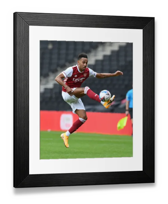 Framed Print : Arsenal's Aubameyang Stars in Pre-Season Win over MK Dons