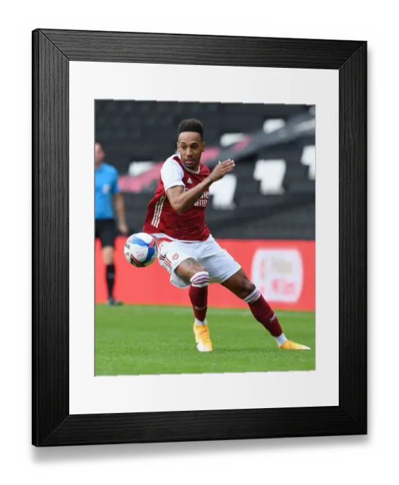 Framed Print : Arsenal's Aubameyang Shines in MK Dons Pre-Season Friendly Framed Print : Arsenal's Aubameyang Shines in MK Dons Pre-Season Friendly