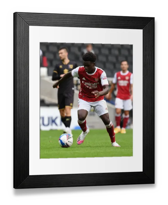 Framed Print : Arsenal's Bukayo Saka in Action against MK Dons during 2020-21 Pre-Season Friendly Framed Print : Arsenal's Bukayo Saka in Action against MK Dons during 2020-21 Pre-Season Friendly