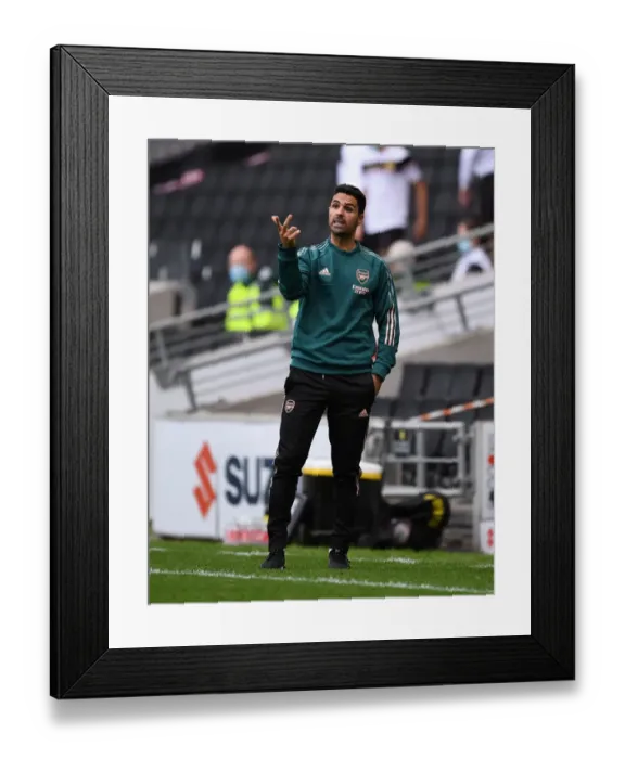 Framed Print : Arsenal's Mikel Arteta at MK Dons Pre-Season Friendly, 2020