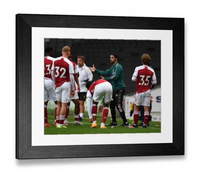 Framed Print : Arsenal's Pre-Season Friendly Against MK Dons: Mikel Arteta Leads Team Training Framed Print : Arsenal's Pre-Season Friendly Against MK Dons: Mikel Arteta Leads Team Training