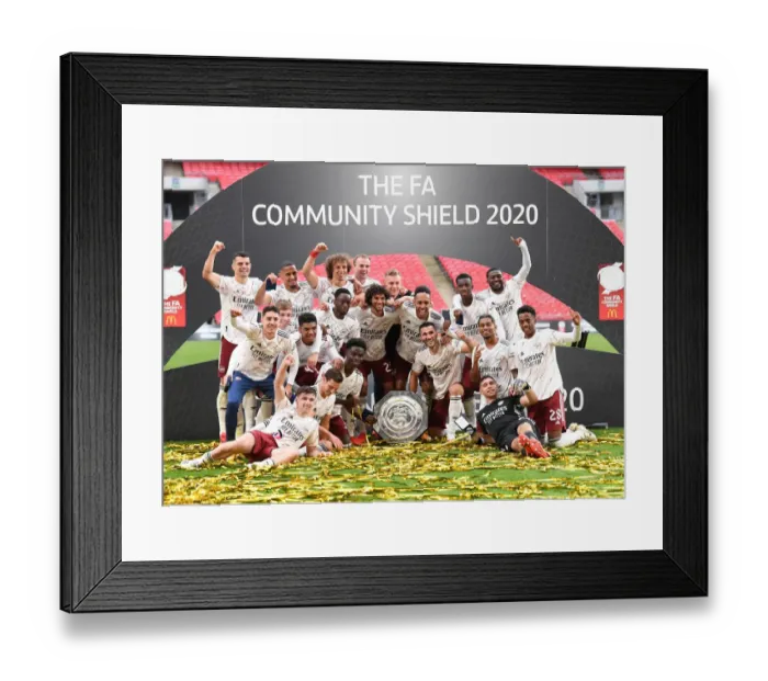 Framed Print : Arsenal Celebrates FA Community Shield Win Against Liverpool Framed Print : Arsenal Celebrates FA Community Shield Win Against Liverpool