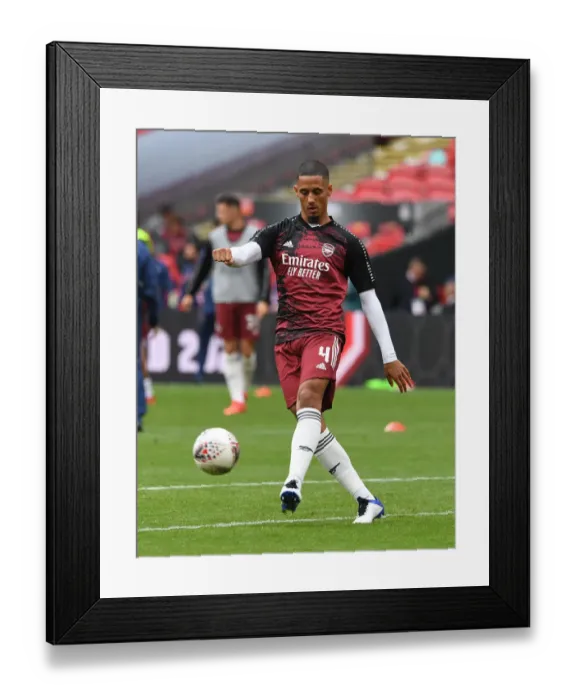 Framed Print : Arsenal's William Saliba Gears Up for FA Community Shield Clash Against Liverpool Framed Print : Arsenal's William Saliba Gears Up for FA Community Shield Clash Against Liverpool