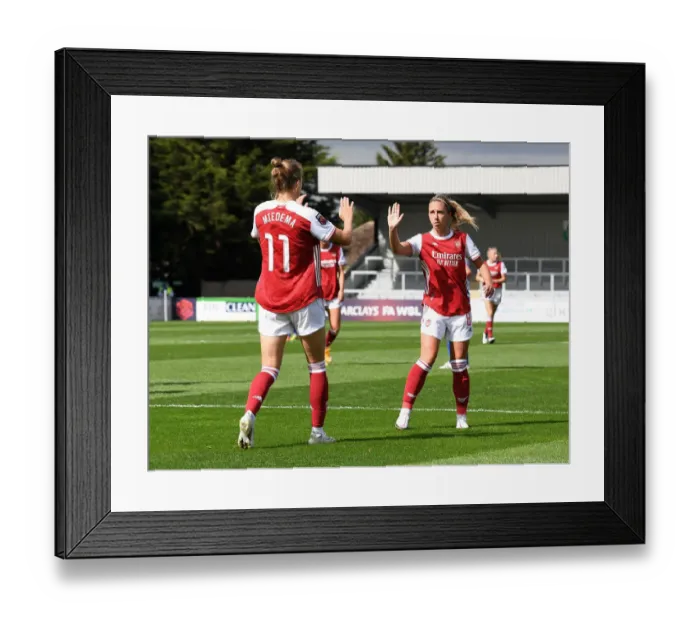 Framed Print : Arsenal Women's Victory: Vivianne Miedema and Jordan Nobbs Celebrate Goals Against Reading Women