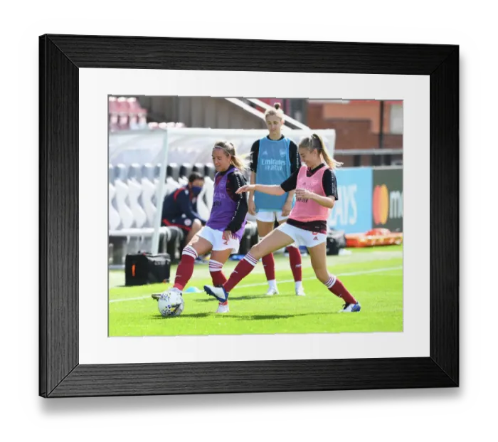 Framed Print : Arsenal Women Warm Up: Nobbs and Williamson Before Arsenal v Reading (FA WSL 2020-21) Framed Print : Arsenal Women Warm Up: Nobbs and Williamson Before Arsenal v Reading (FA WSL 2020-21)